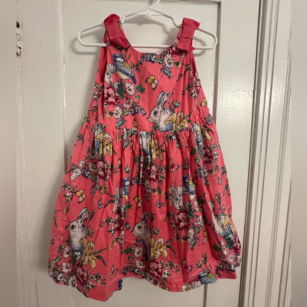 Sarah Jessica Parker X gap Floral Pink Dress with Bunny Print